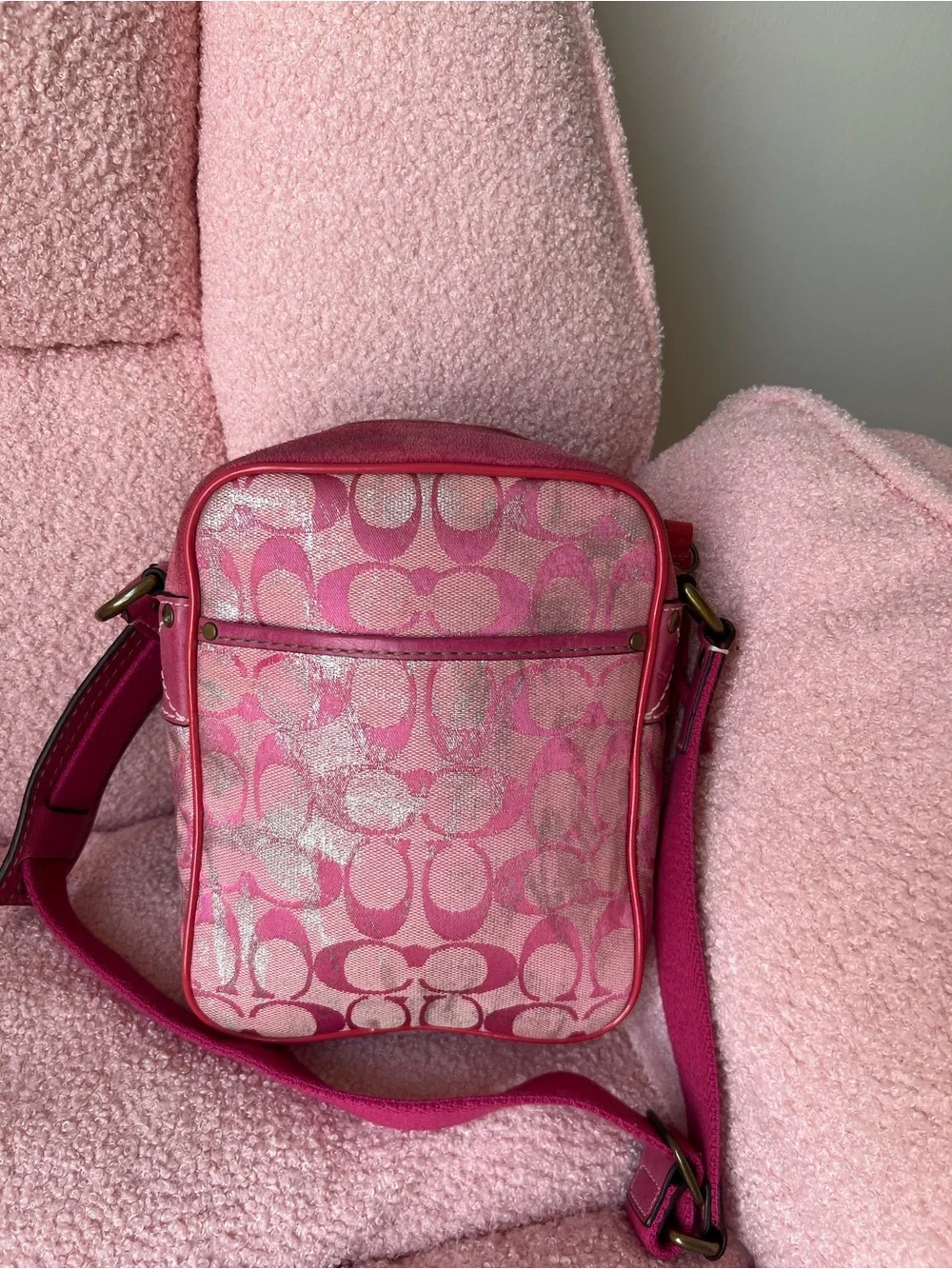 Vintage Y2K-era Coach Signature Camera Bag Crossbody